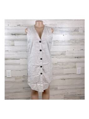 Calligraphie linen cotton blend lagenlook sleeveless tunic size medium